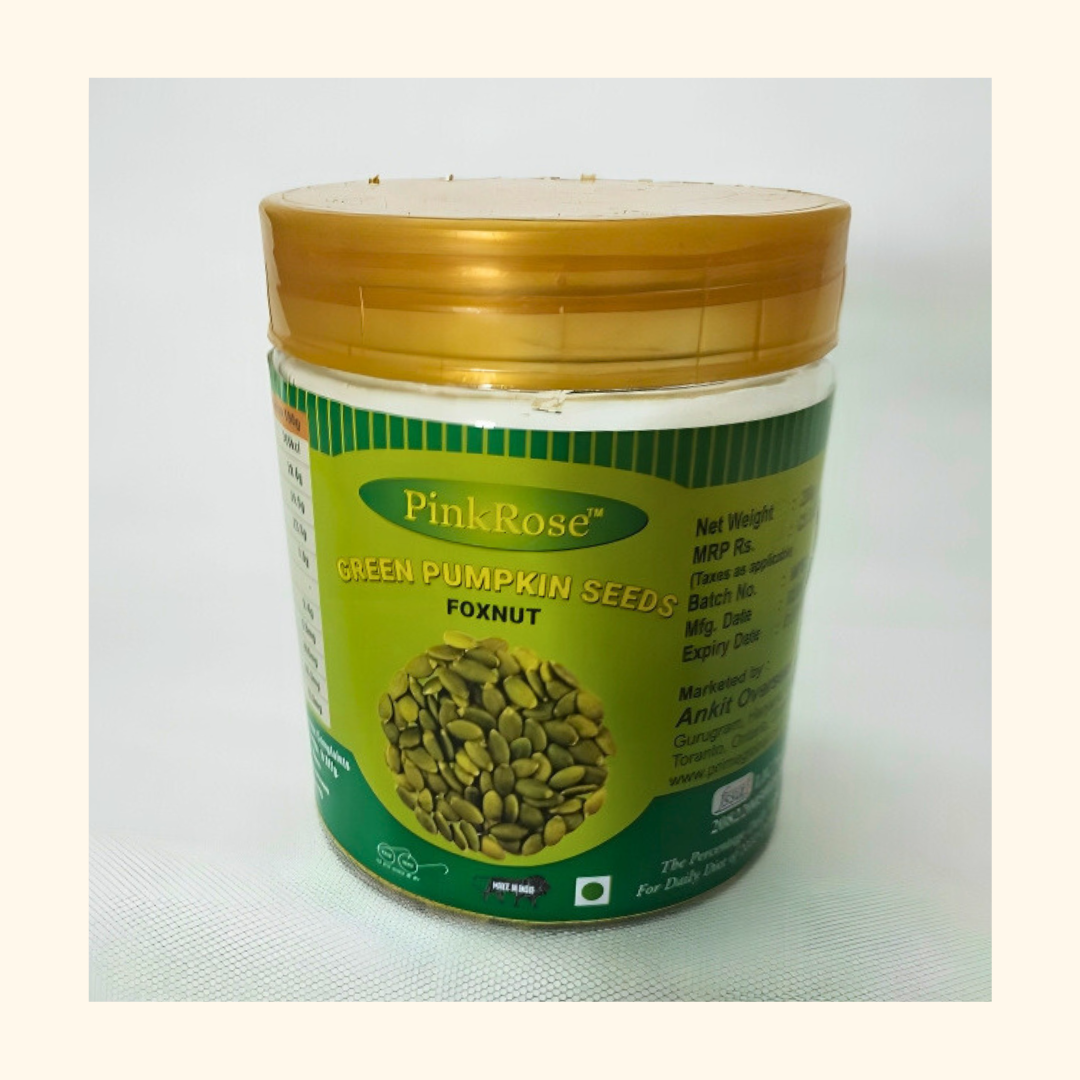 PinkRose™ Green Pumpkin Seeds (Foxnut) – Nutrient-Rich Superfood Snack | High Protein & Fiber | 100% Natural