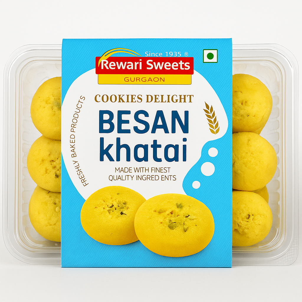 Rewari Sweets – Premium Besan Khatai Cookies Delight (Freshly Baked - 300gm)